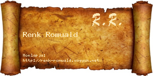 Renk Romuald névjegykártya